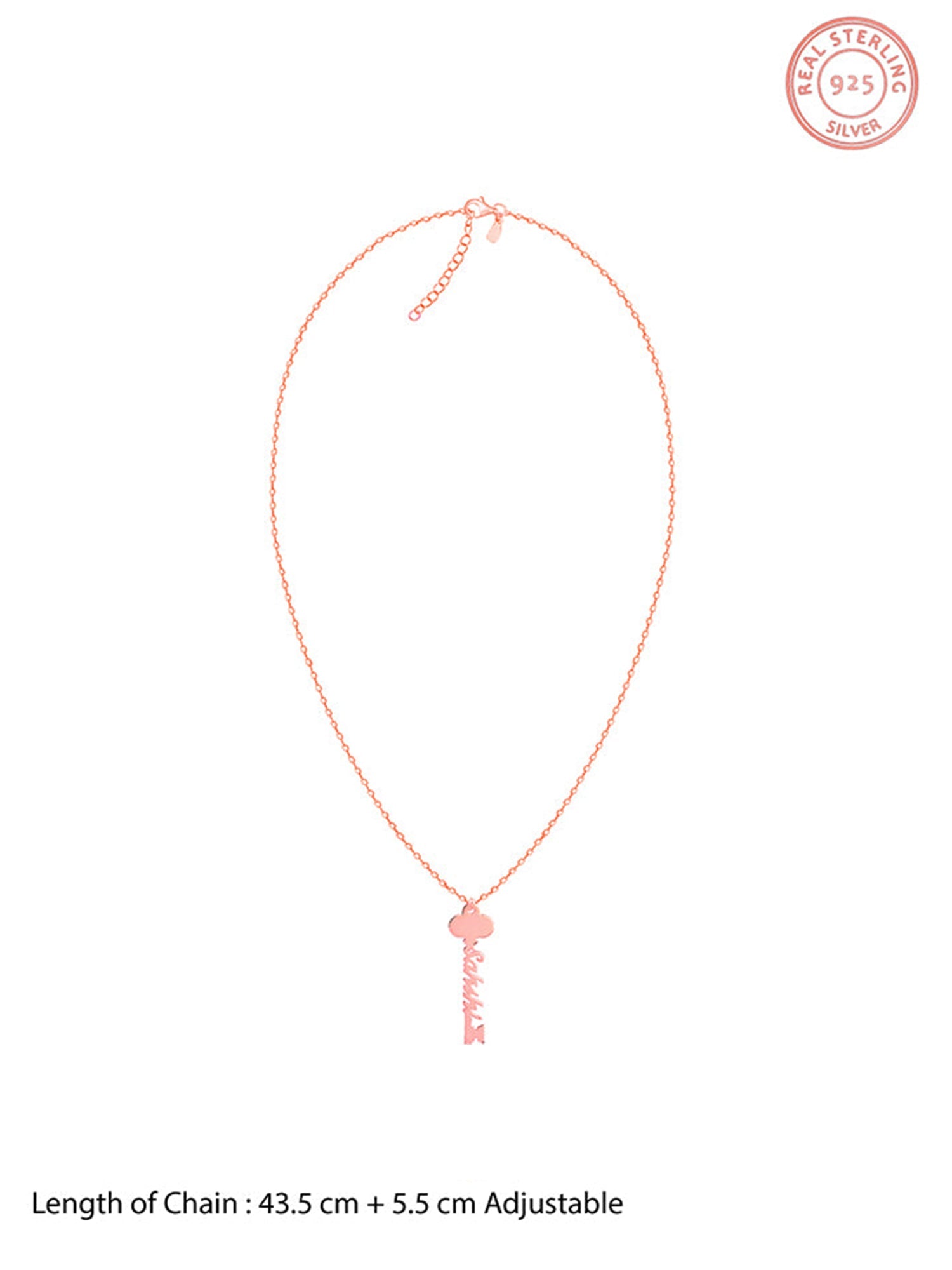 Rose Gold Personalised Key Pendant