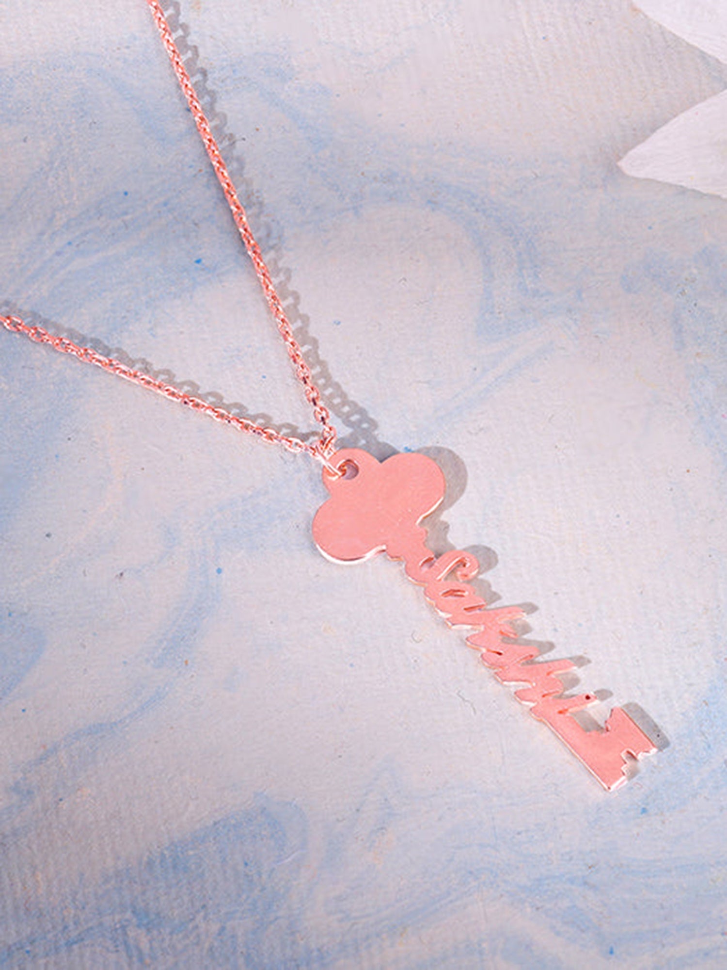 Rose Gold Personalised Key Pendant