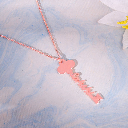 Rose Gold Personalised Key Pendant
