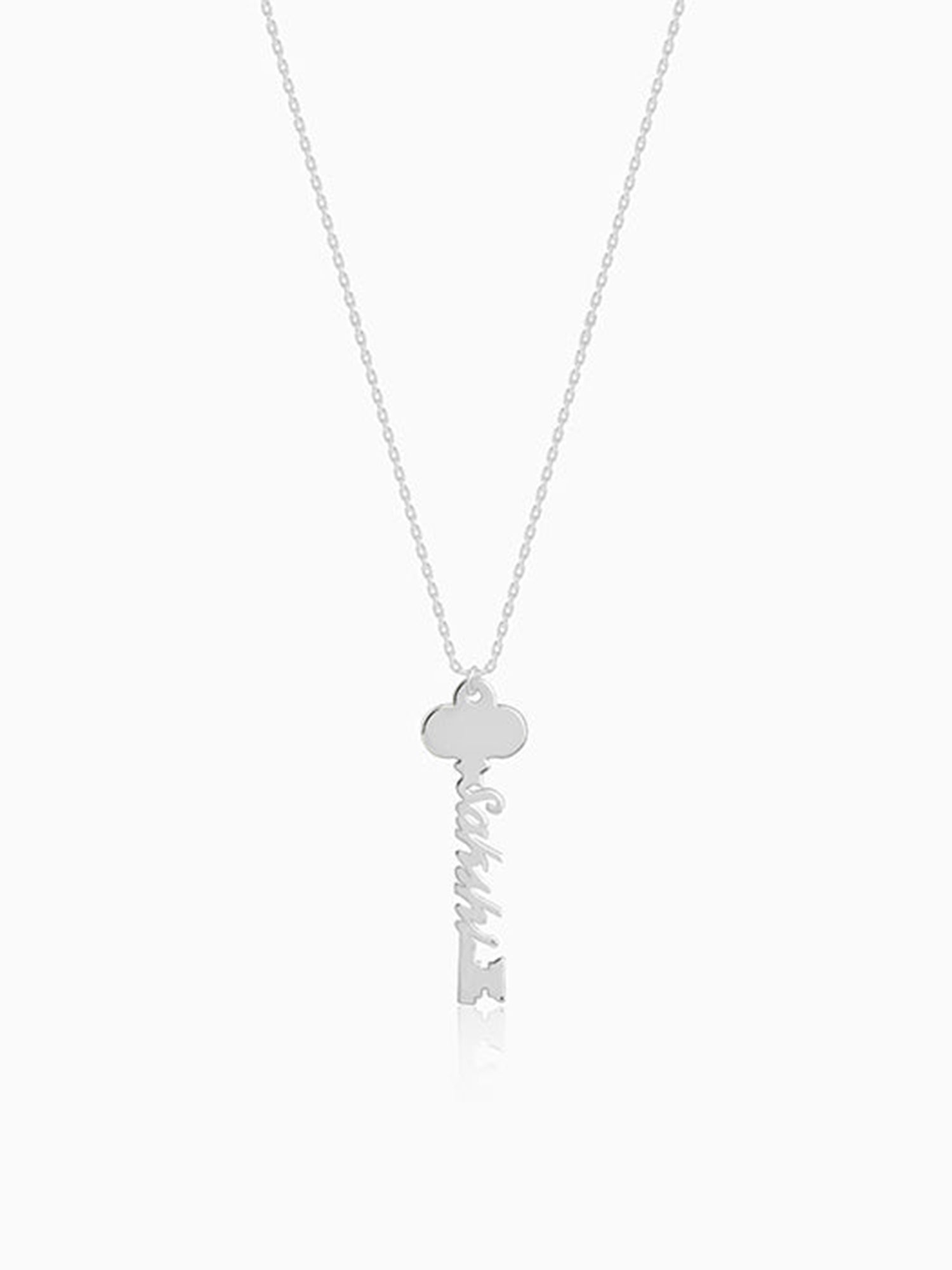 Silver Personalised Key Pendant
