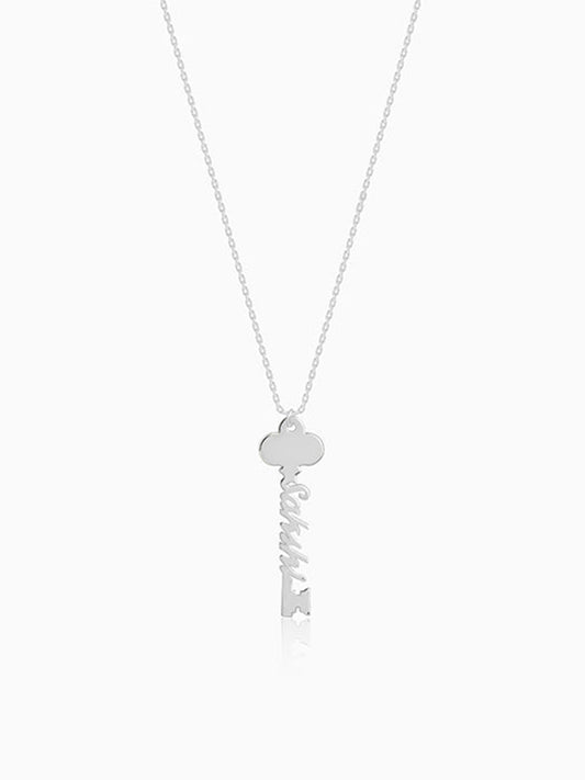 Silver Personalised Key Pendant
