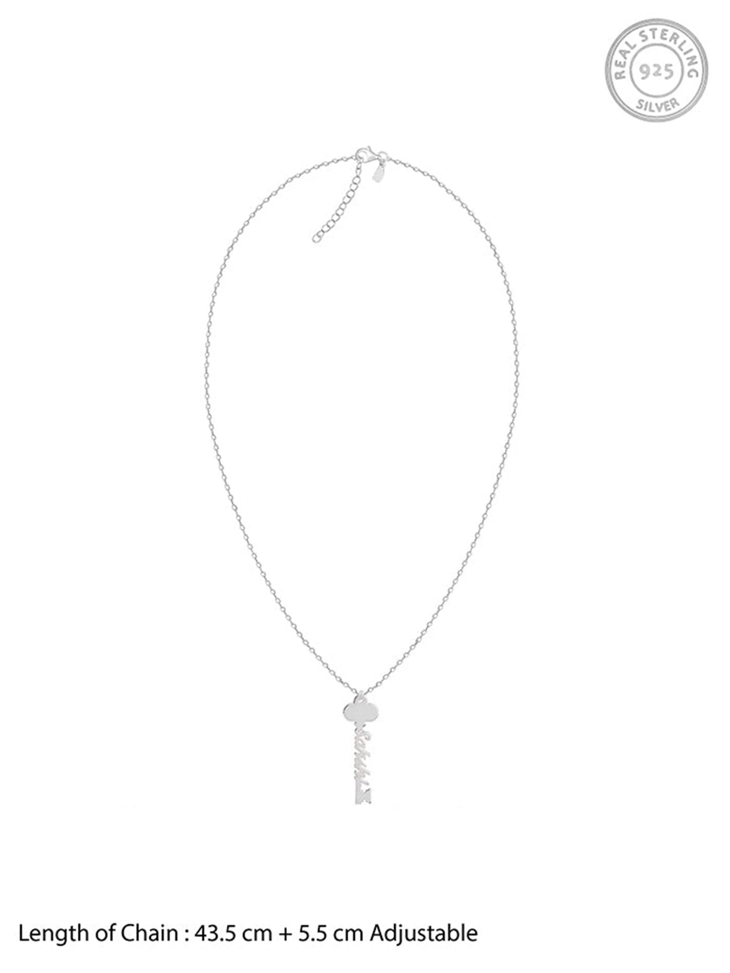 Silver Personalised Key Pendant