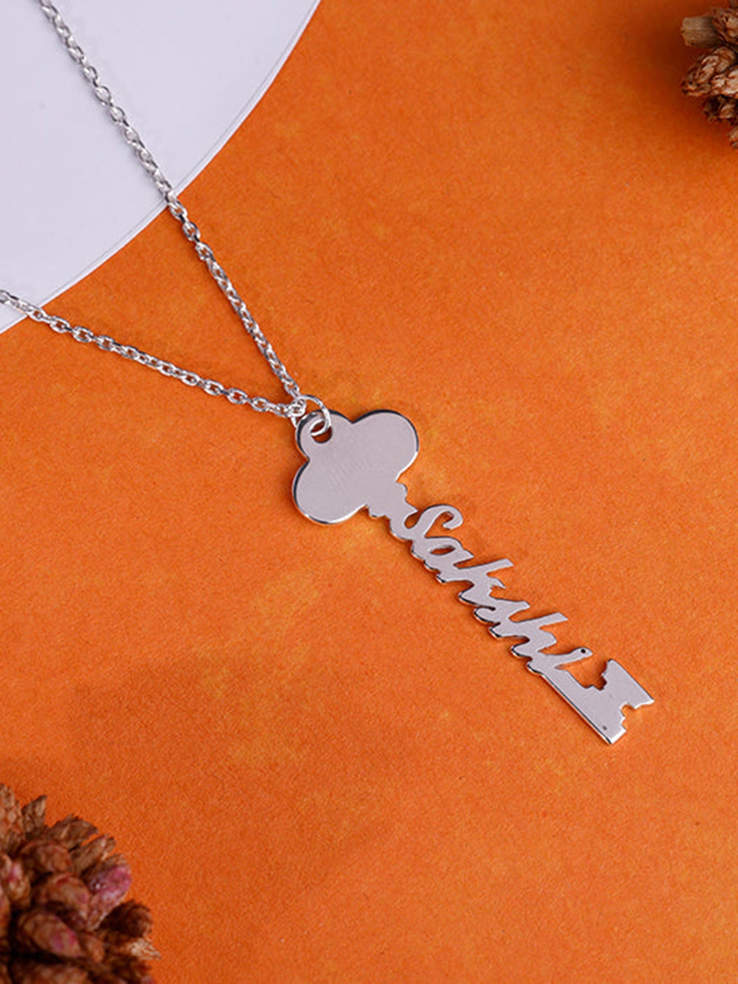 Silver Personalised Key Pendant