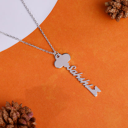Silver Personalised Key Pendant