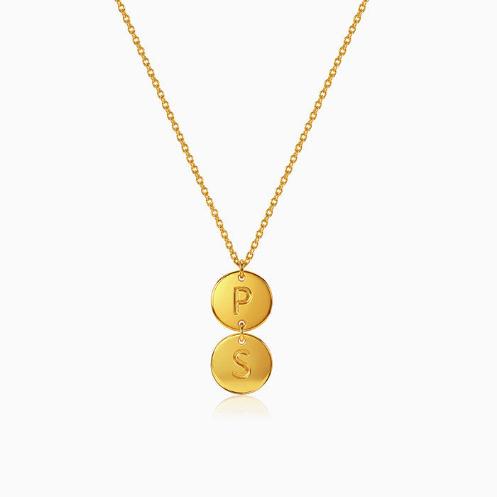 Golden Personalised The Pair Initial Necklace