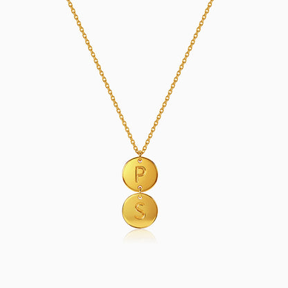 Golden Personalised The Pair Initial Necklace