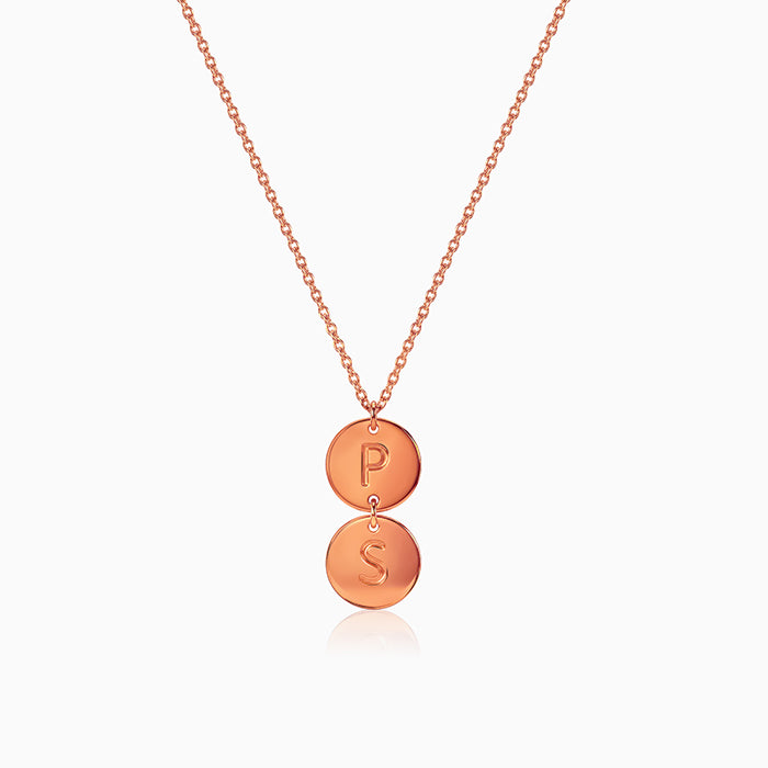 Rose Gold Personalised The Pair Initial Necklace