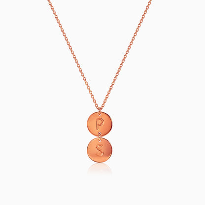 Rose Gold Personalised The Pair Initial Necklace