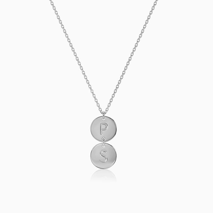 Silver Personalised The Pair Initial Necklace