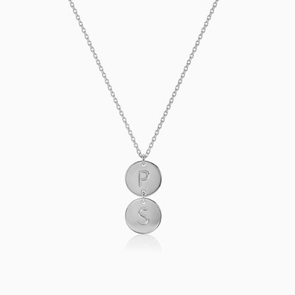 Silver  Personalised The Pair Initial Necklace