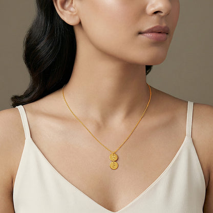 Golden Personalised The Pair Initial Necklace
