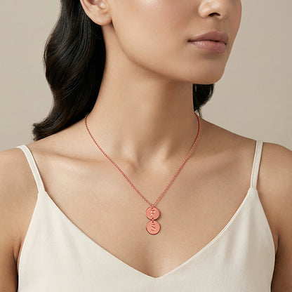 Rose Gold Personalised The Pair Initial Necklace