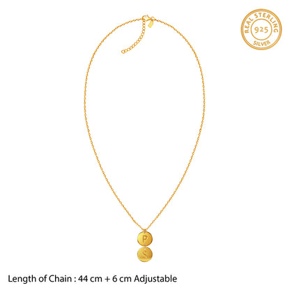 Golden Personalised The Pair Initial Necklace