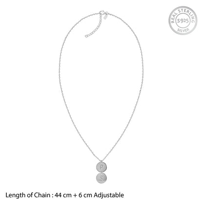 Silver  Personalised The Pair Initial Necklace