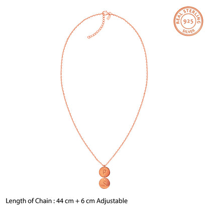 Rose Gold Personalised The Pair Initial Necklace
