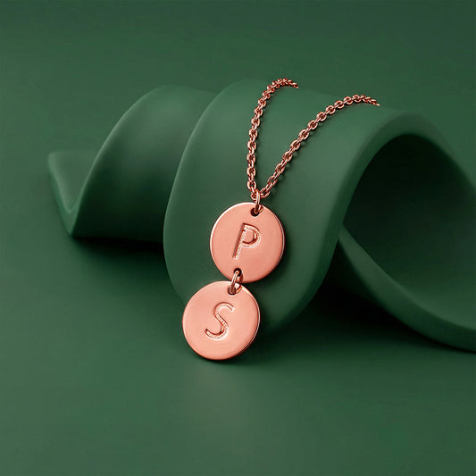 Rose Gold Personalised The Pair Initial Necklace
