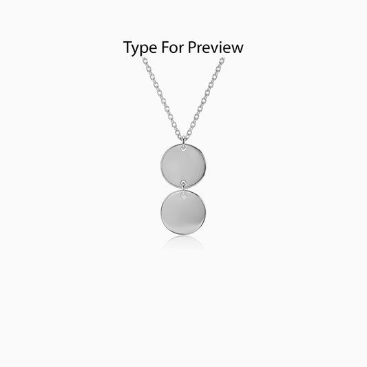Silver  Personalised The Pair Initial Necklace