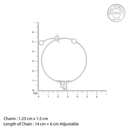 Silver Personalised Hindi Initial Bracelet