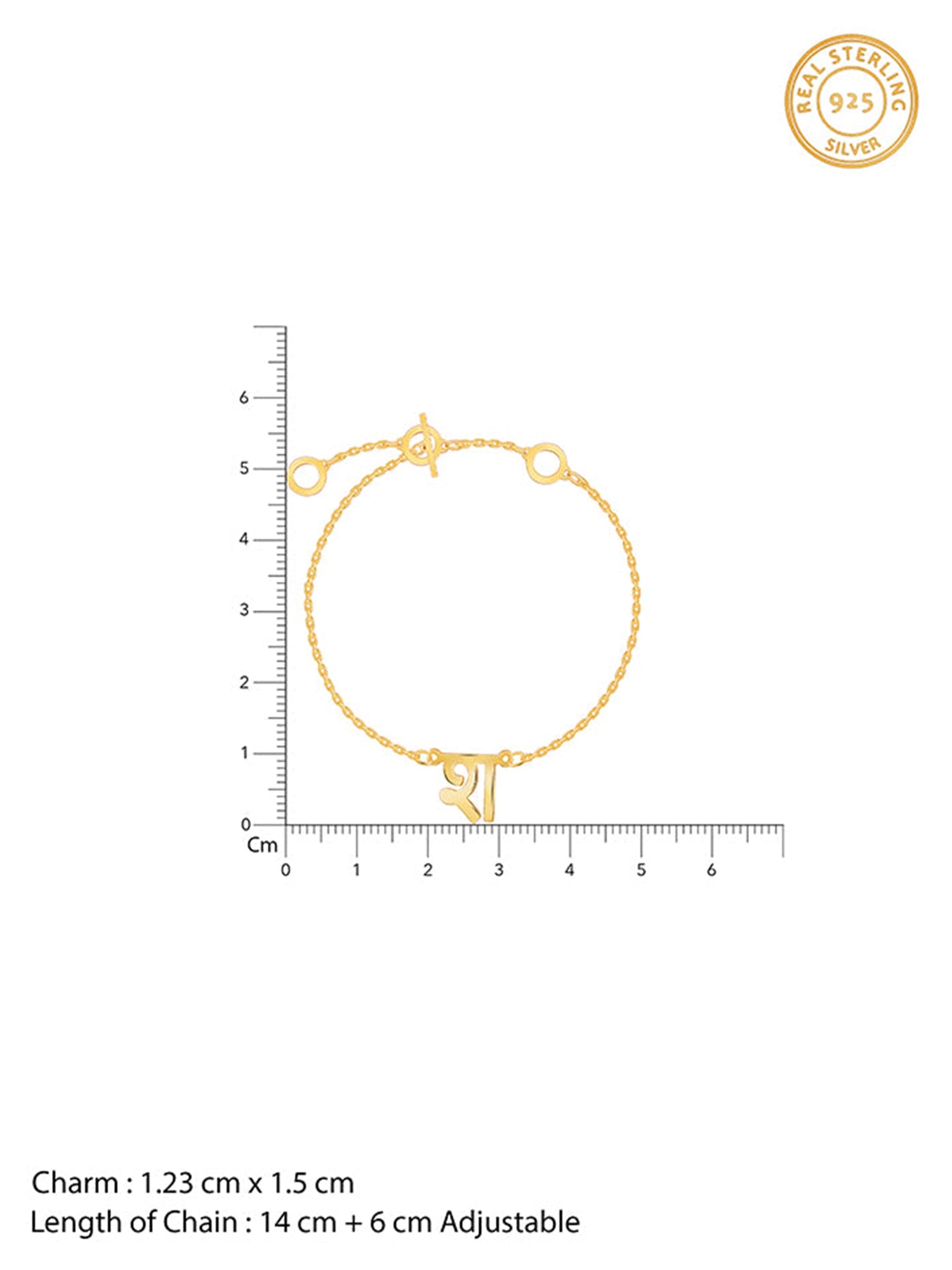 Golden Personalised Hindi Initial Bracelet
