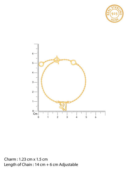 Golden Personalised Hindi Initial Bracelet