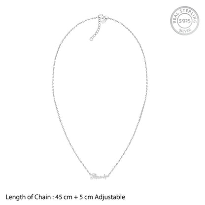 Silver Personalised Evil Eye Heartbeat Necklace