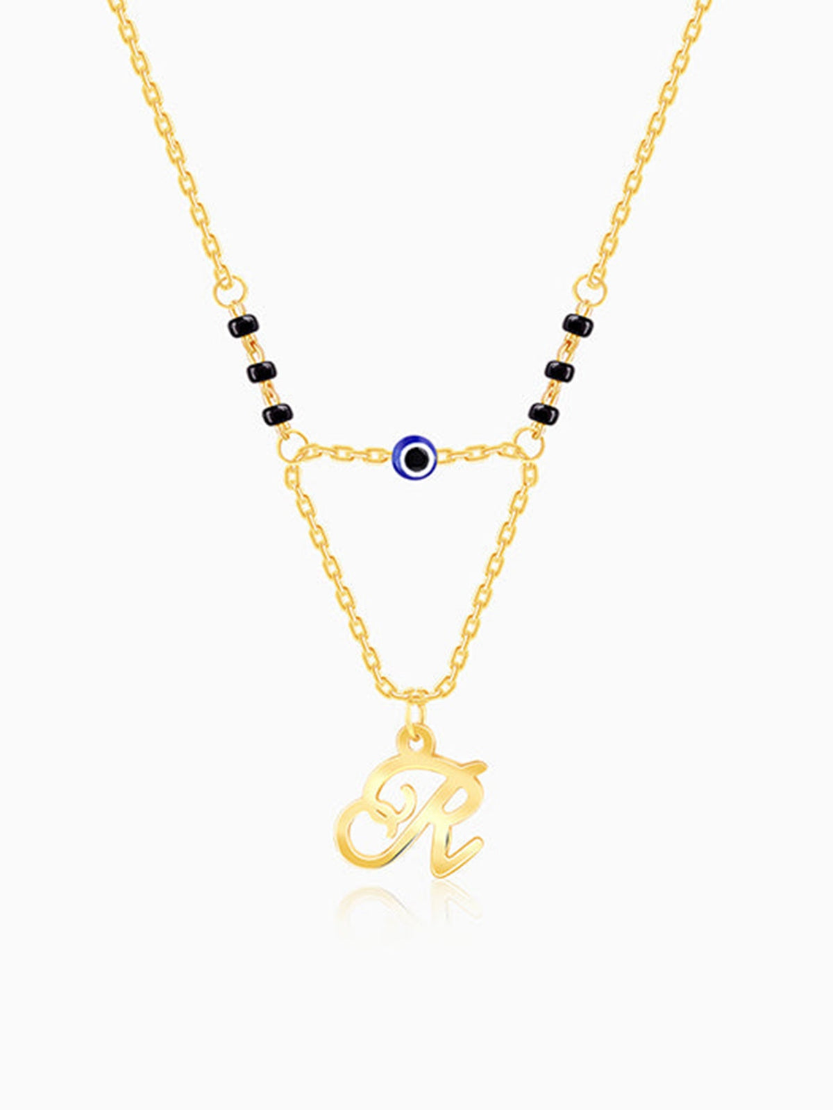 Golden Personalised Evil Eye Mangalsutra Necklace