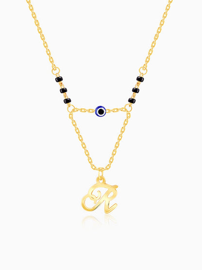 Golden Personalised Evil Eye Mangalsutra Necklace