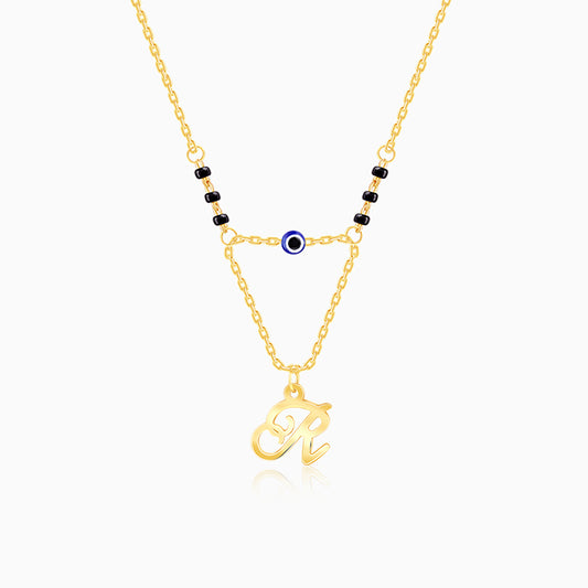 Golden Personalised Evil Eye Mangalsutra Necklace