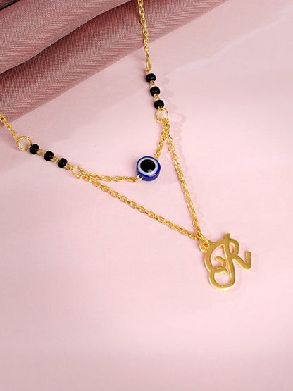 Golden Personalised Evil Eye Mangalsutra Necklace
