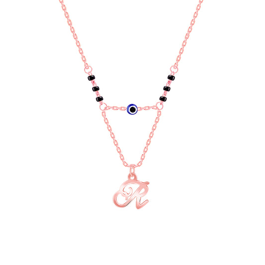 Rose Gold Personalised Evil Eye Mangalsutra Necklace
