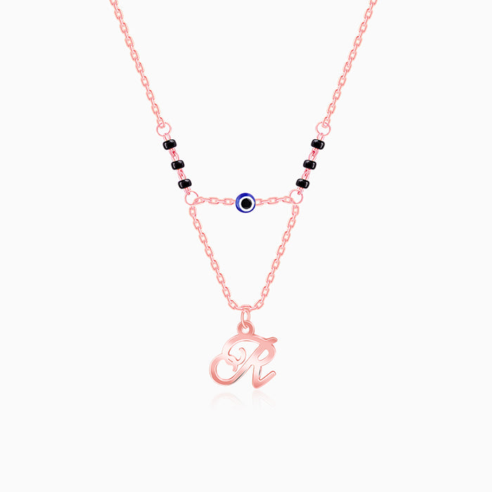 Rose Gold Personalised Evil Eye Mangalsutra Necklace