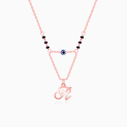 Rose Gold Personalised Evil Eye Mangalsutra Necklace