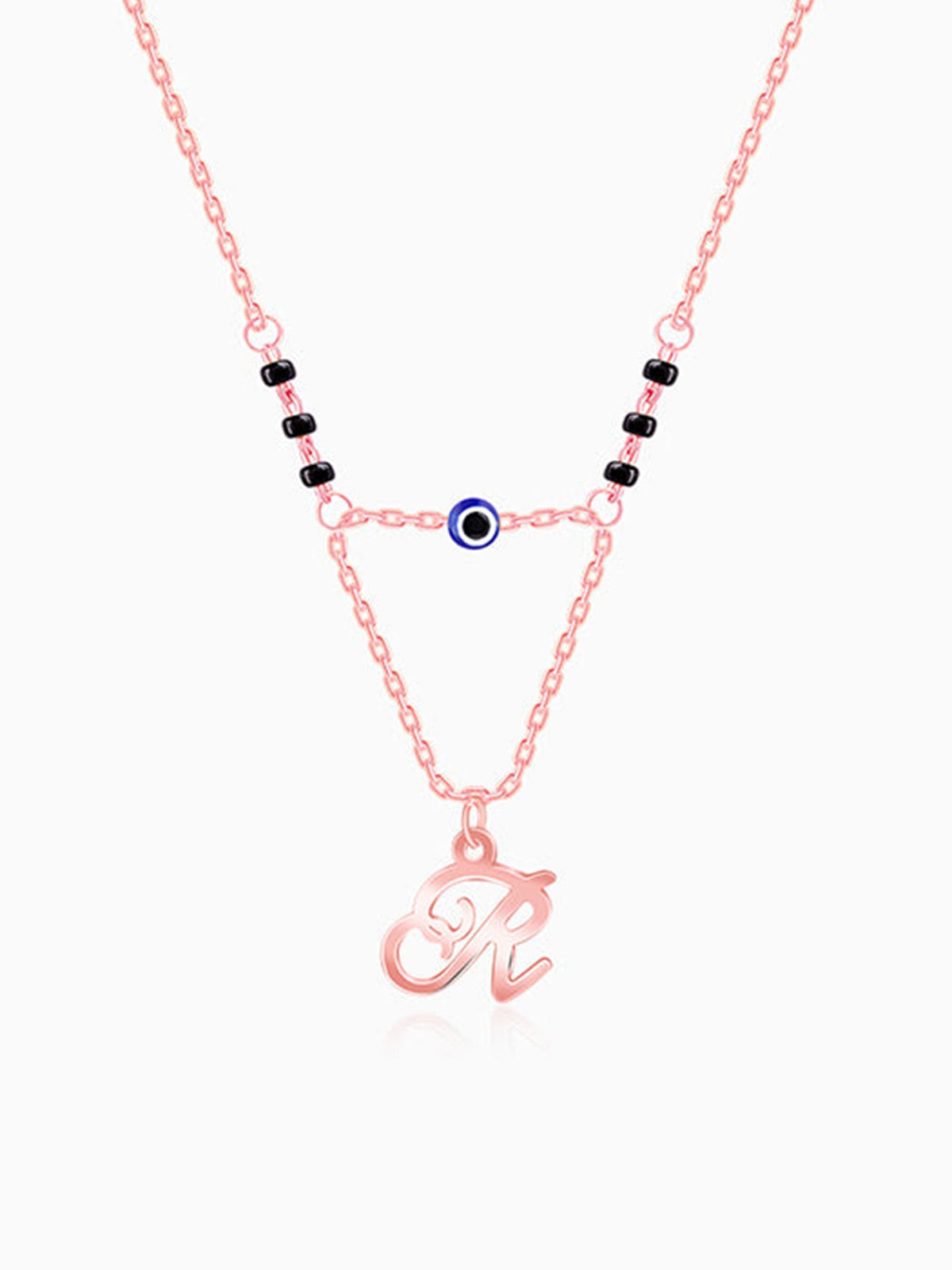 Rose Gold Personalised Evil Eye Mangalsutra Necklace