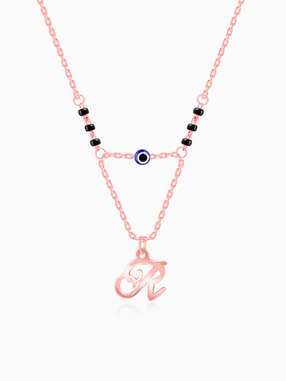 Rose Gold Personalised Evil Eye Mangalsutra Necklace