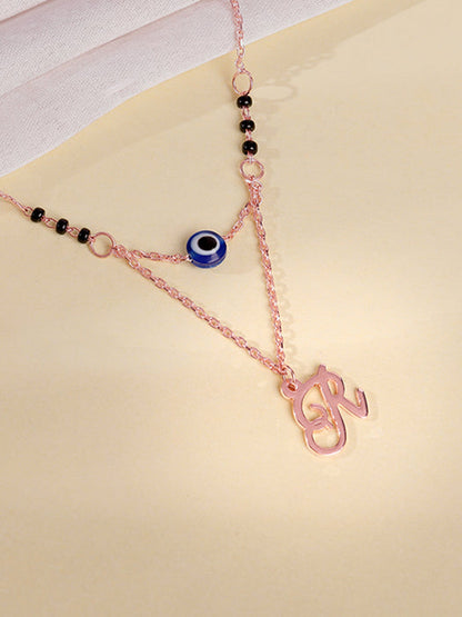 Rose Gold Personalised Evil Eye Mangalsutra Necklace