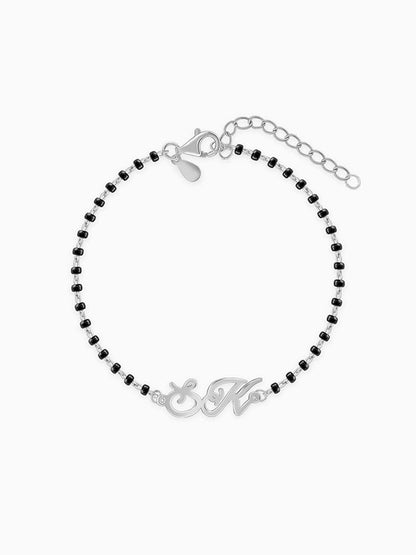Silver Personalised Eternal Initial Mangalsutra Bracelet