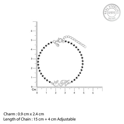 Silver Personalised Eternal Initial Mangalsutra Bracelet