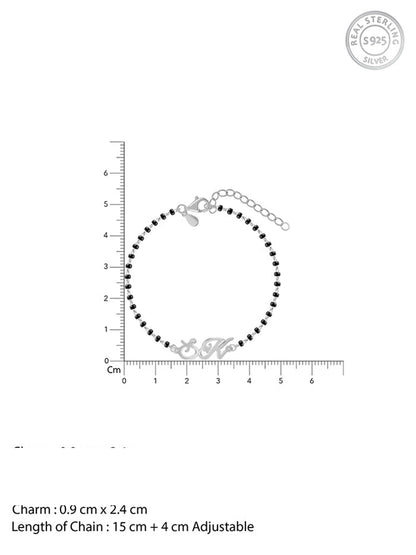 Silver Personalised Eternal Initial Mangalsutra Bracelet
