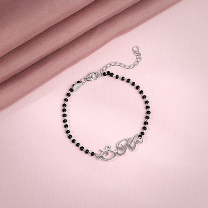 Silver Personalised Eternal Initial Mangalsutra Bracelet