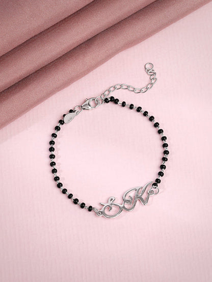 Silver Personalised Eternal Initial Mangalsutra Bracelet