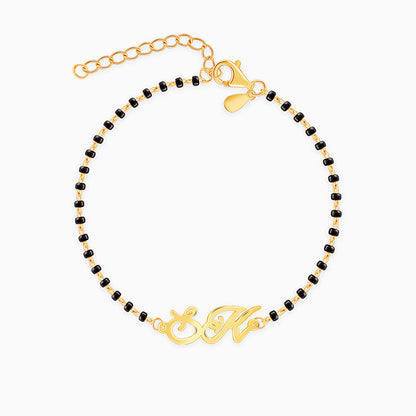 Golden Personalised Eternal Initial Mangalsutra Bracelet