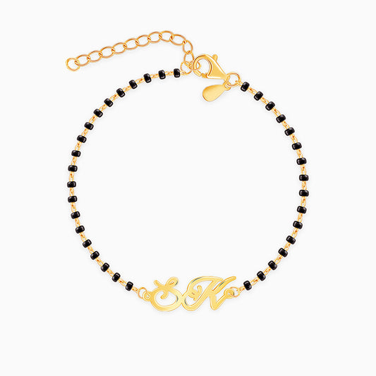 Golden Personalised Eternal Initial Mangalsutra Bracelet