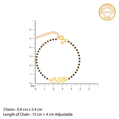 Golden Personalised Eternal Initial Mangalsutra Bracelet