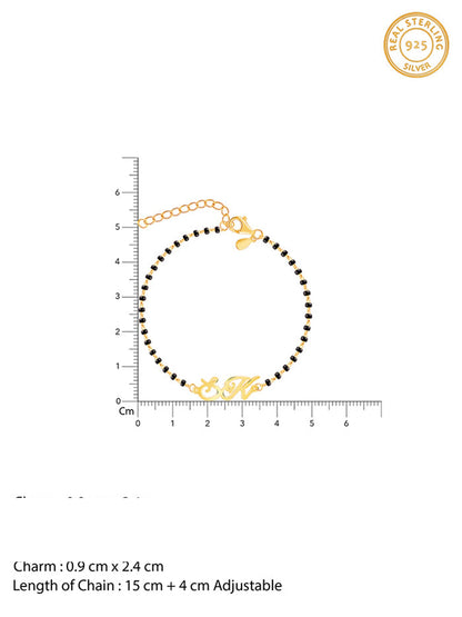 Golden Personalised Eternal Initial Mangalsutra Bracelet