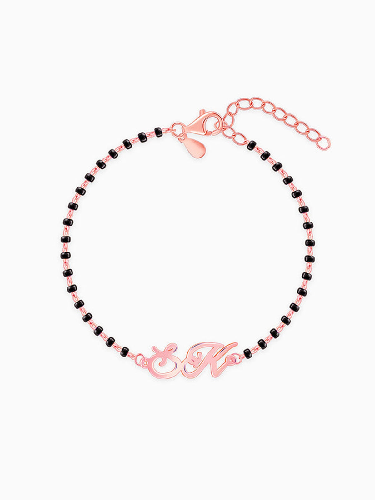 Rose Gold Personalised Eternal Initial Mangalsutra Bracelet