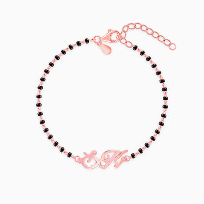 Rose Gold Personalised Eternal Initial Mangalsutra Bracelet