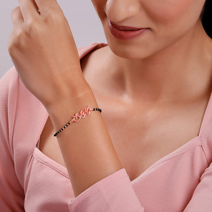 Rose Gold Personalised Eternal Initial Mangalsutra Bracelet