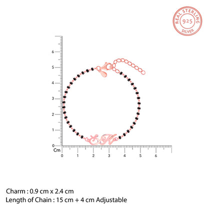 Rose Gold Personalised Eternal Initial Mangalsutra Bracelet