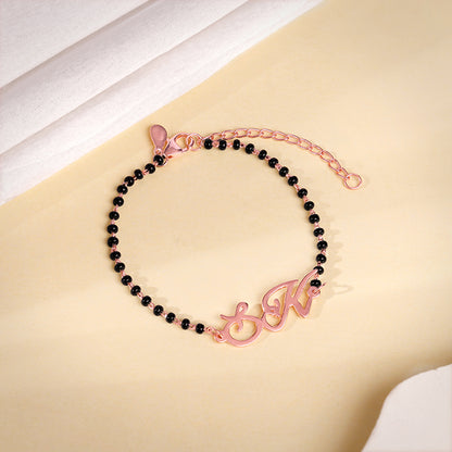 Rose Gold Personalised Eternal Initial Mangalsutra Bracelet