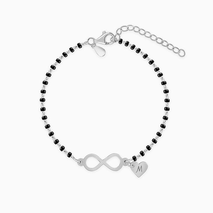 Silver Personalised Infinity Love Mangalsutra Bracelet